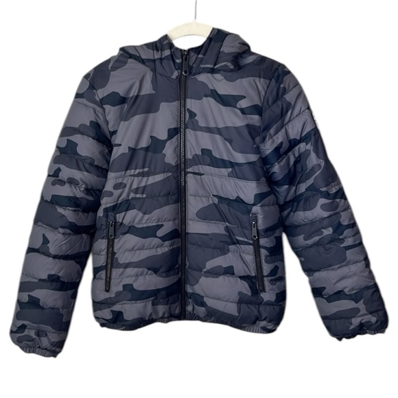 abercrombie kids Other - Abercrombie & Fitch Kids Camo Faux Sherpa Winter Gray Jacket Coat Size 9/10